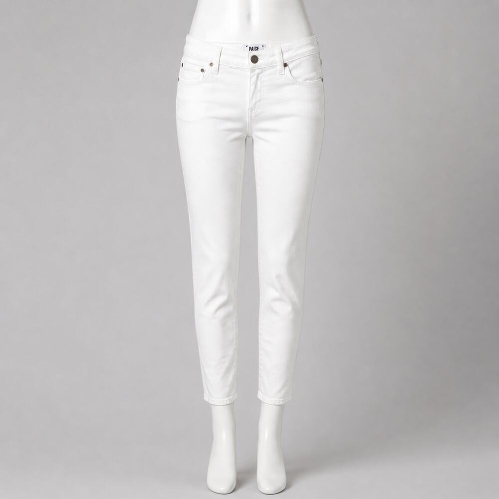 Paige Womens Skyline Ankle Peg Jeans - White - Skinny Stretch - Size 26